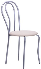 Scaun dining Tulipan Alu, piele ecologica, crem