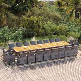 vidaXL Set mobilier de grădină cu perne, 21 piese, gri, poliratan