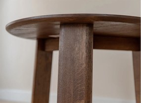 Măsuță lemn masiv nuc rotundă Monte finisaj Ø61×39 cm
