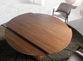 Masa extensibila eleganta design LUX Walnut Veneered 80-140x140cm