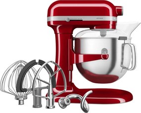 Mixer planetar KitchenAid Artisan 5KSM70SHXEER, 375 W, 6.6 L, 10 viteze, ridicare bol, roșu