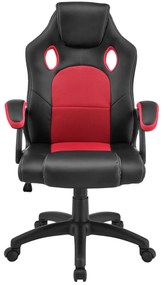 Juskys Scaun de birou Montreal - negru/rosu