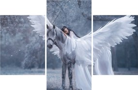 Tablou - Fata și unicorn (90x60 cm)