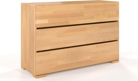 Comodă lemn masiv TerraCraft Fag 3 sertare, 120 × 45 × 81 cm - Natural