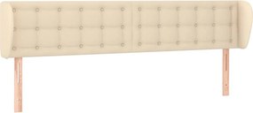 vidaXL Tăblie de pat cu aripioare crem 183x23x78/88 cm material textil