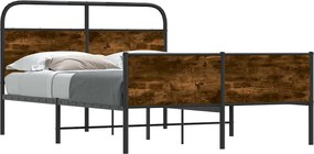 vidaXL Cadru de pat fără saltea 120x190 cm Lemn derivat stejar Sonoma