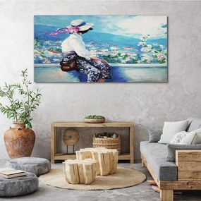 Tablou canvas Femei peisaj urban Munții