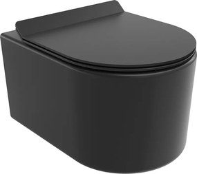 Mexen Sofia toaletă wc Rimless cu capac cu cădere lentă slim, duroplast, negru mat - 30540185