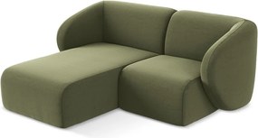 Colțar verde cu tapițerie din catifea (cu colț pe partea stângă/cu șezlong) Lani – Makamii