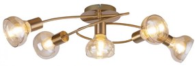 Lustra aplicata design modern Holly 5L auriu/amber