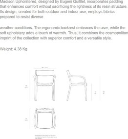 Set de 4 scaune exterior MADISON tapitat