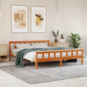 vidaXL Cadru de pat fără saltea, maro ceruit 180x200 cm lemn masiv pin