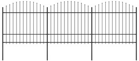 vidaXL Gard de grădină cu vârf tip suliță din oțel 537x175 cm, negru