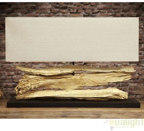 Veioza / Lampa de masa design rustic Riverine bej A-17326 VC