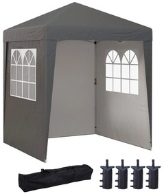 Outsunny Tonelă barnum de grădină pop-up pliabil reglabil în înălțime protecție UV 30+ 3 pereți laterali gri | Aosom Romania