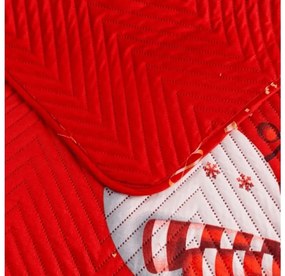 Cuvertura de pat WHITE SNOWMAN, rosu Dimensiune: 220 x 240 cm