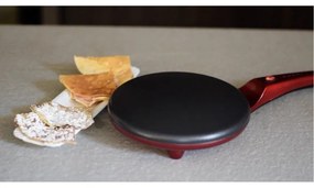 Tigaie electrica pentru clatite Beper BT.710Y, 800 W, Diametru 20 cm, Acoperire antiaderenta, Rosu