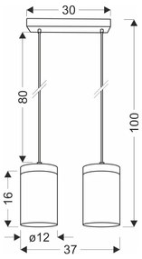 Lustră neagră-în culoare naturală cu abajur din sticlă ø 12 cm Wels – Candellux Lighting