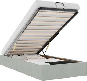 vidaXL Cadru de pat otoman fără saltea Gri deschis 90x190 cm catifea