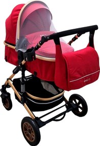 Carucior nou nascuti 2 in 1 Baby Care™ PRO 531, Cu geanta bebe, Cadru Aluminiu Gold , Amortizoare, Roti din cauciuc plin AVE, Spatar reglabil 3