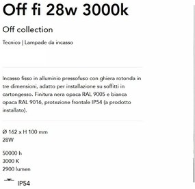 Spot LED incastrabil cu protectie IP54 Off fi 28w 3000k alb