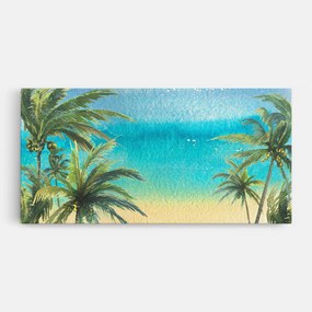 Tablou Canvas, 100x200cm, Dormitor si Living, Peisaje, Plaje, Coconut Palms Paint