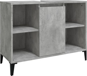 vidaXL Dulap de chiuvetă, gri beton, 80x33x60 cm, lemn prelucrat