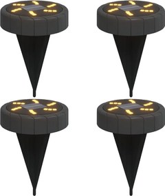 vidaXL Lămpi solare cu țăruși de sol pentru exterior, 4 buc. alb cald