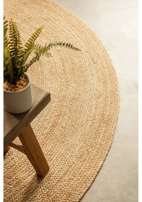 Covor în culoare naturală reversibil rotund din iută ø 100 cm Braided Gold – Hanse Home