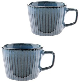 Căni albastre 2 buc. pentru cappuccino din gresie 190 ml Tone – Dakls
