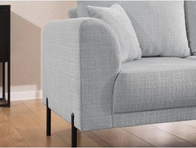 Colțar gri deschis cu tapițerie din chenille (cu colț pe partea dreaptă/în formă de ”L”) Mauris – Ropez