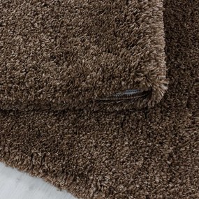 Covor maro închis rotund ø 80 cm Fluffy – Ayyildiz Carpets