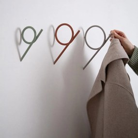 Cârlig teracotă de montat pe perete din oțel Tuba S – Spinder Design