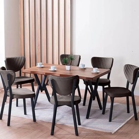 Scaun Barton, metal profil, culoare maro