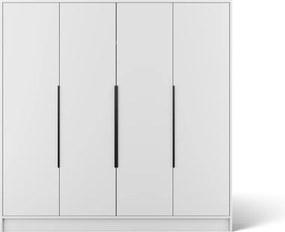 Dulap Palladio cu uși batante – 4 uși – 200x51x200 cm – Alb – Varianta 1