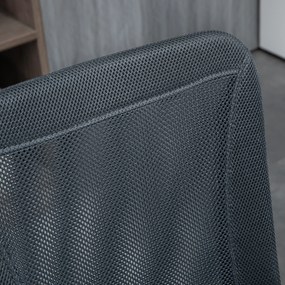 Vinsetto Scaun de birou ergonomic înălțime reglabilă picioare cromate pivotant 360° îmbrăcăminte plasă gri închis | Aosom Romania