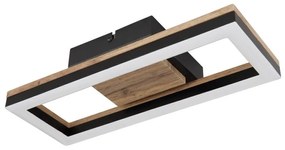 Plafoniera LED design industrial Beatrix negru, maro 34x,5x13cm