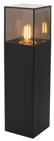 Lampă de exterior cu picior neagră cu abajur fumuriu 30 cm - Denmark