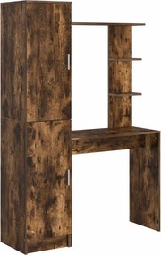 vidaXL Birou 2 pcs Stejar fumuriu