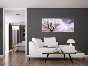 Tablou cu pomul roșu (120x50 cm)