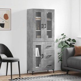 vidaXL Dulap înalt, gri beton, 69,5x34x180, lemn compozit