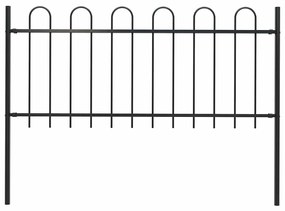 vidaXL Gard de grădină cu vârf circular din oțel, 181 x 80 cm, negru