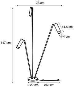 Lampă de podea modernă bej cu 3 lumini GU10 35mm - Thomas