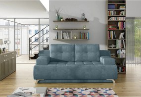 Canapea extensibila OSLO, stofa catifelata albastru - Palladium 14, Ga