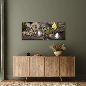 Tablou - Pisica mincinoasă (120x50 cm)