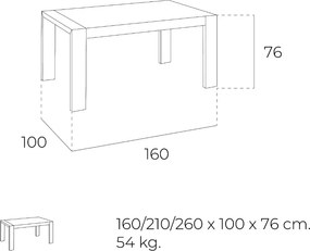 Masa extensibila Walnut, 160-210-260x100cm AC-GOB-N5303