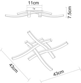 Globo 67171-20 - Lustră LED aplicată EVITA 4xLED/5W/230V