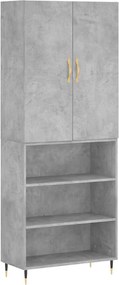 vidaXL Dulap înalt, gri beton, 69,5x34x180, lemn compozit