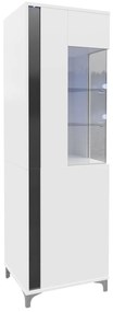 Vitrină 50/200 L AR08 Ankara (Alb + Alb lucios + Negru lucios). Promo -17%. 1070636