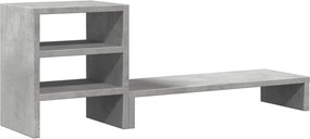 vidaXL Suport monitor cu organizator birou, gri beton lemn prelucrat
